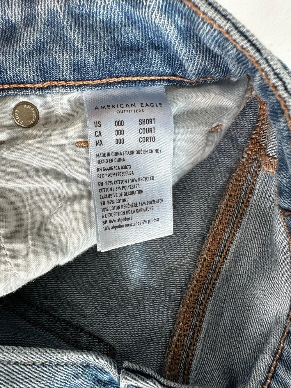 American Eagle Outfitters Women’s Distressed Light Blue Mom Jeans
